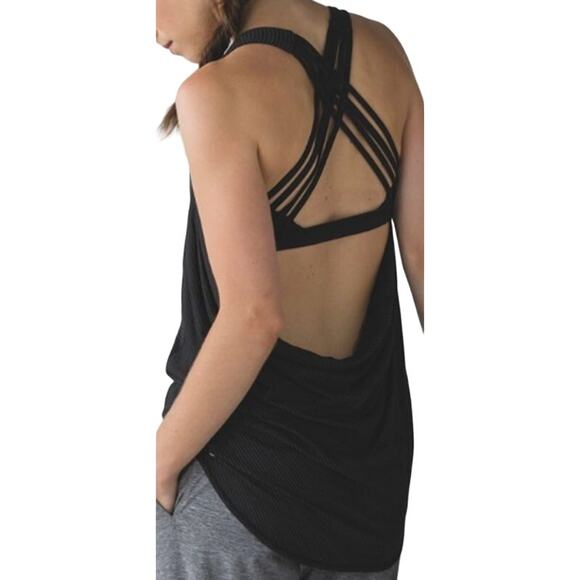 Lululemon Wild Tank Seriously Light Luon Luxtreme Lycra Wicking Black 4 - Picture 1 of 5